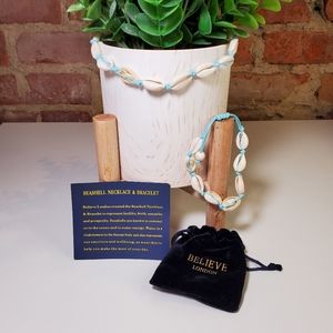 Shell choker necklace and bracelet set